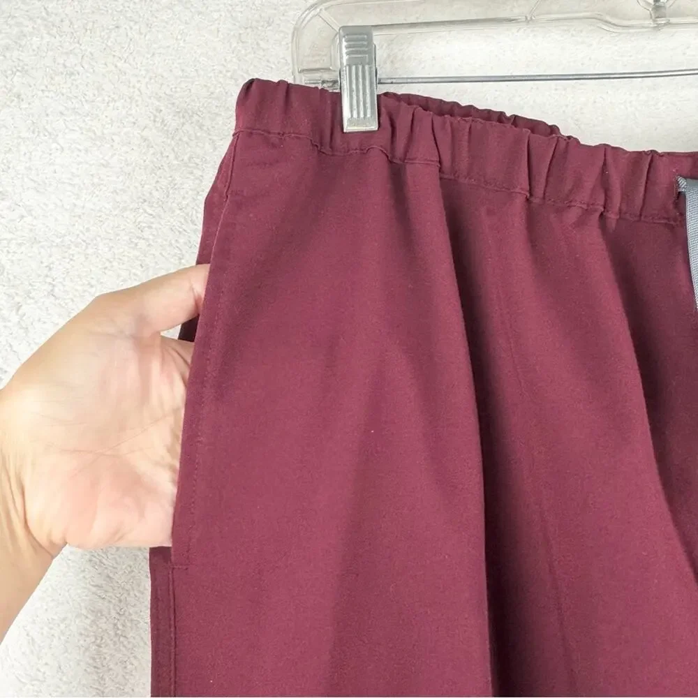 FIGS Men's Pisco Basic Drawstring Scrub Pants In Burgundy‎ Maroon Size XL Doctor